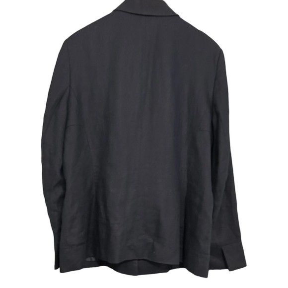 Talbots Blazer Irish Linen Sz 18 Dark Blue Lined 3 Button Jacket Pocket‎ Office - Picture 3 of 6